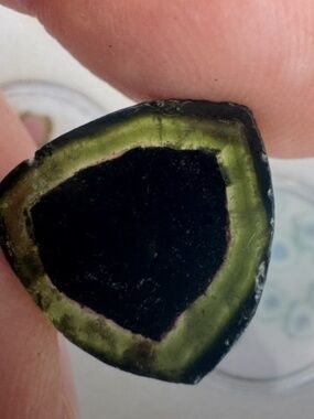 Rare 18.49 carat genuine tourmaline slice rate colors